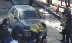 Park halindeki otomobil alevlere teslim oldu