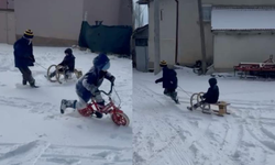 Eskişehir'de çocuklar karın keyfini çıkardı