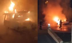 Park halindeki otomobil alev topuna döndü