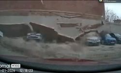 Eskişehir’de duvarın çökmesiyle 6 araç zarar görmüştü: Facianın görüntüleri ortaya çıktı