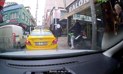 Eskişehir'de trafikte kırmızı ışıkta beklememek için kaldırıma çıktı