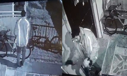 Eskişehir'de balkondaki motosiklet ekipmanlarını çalan hırsız kameraya yakalandı