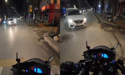 Eskişehir'de tehlikeli anlar: Motosikletli son anda kurtuldu!