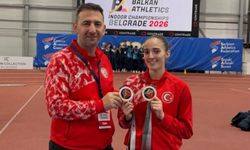 Eskişehirli atletizm sporcusundan Balkan'da altın madalya