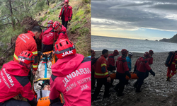 Kayalıklardan düşen genç kurtarıldı