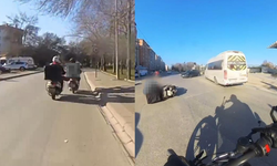 Eskişehir'de ilginç kaza: Motosikleti ayağıyla iterken düştü!