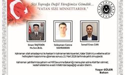 Helikopter kazasında şehit olan üç personelin isimleri açıklandı