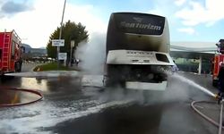 Yolcu otobüsünde çıkan yangın büyümeden söndürüldü