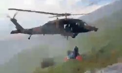 Dağlık alanda kalp krizi geçiren vatandaş askeri helikopterle kurtarıldı