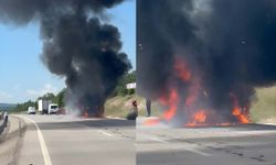 Eskişehir - Kütahya yolunda korkutan yangın
