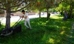 Tepebaşı’nda park ve yeşil alanlarda çim biçme çalışmaları sürüyor