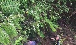 Şarampole uçan araçtan fırlayan sürücü yaralandı