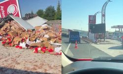 Eskişehir yolunda tır akaryakıt istasyonuna daldı, faciadan dönüldü