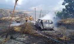 Bahçede başlayan yangında otomobil ve sera kullanılmaz hale geldi