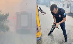 Tepebaşı’ndaki orman yangınında yanmak üzere olan kaplumbağa kurtarıldı