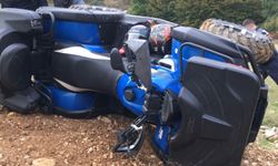 Yamaçtan çıkmaya çalışan ATV devrildi: 2 yaralı