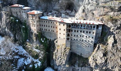 Sümela Manastırı'nın havadan çekilen görüntüleri büyüledi