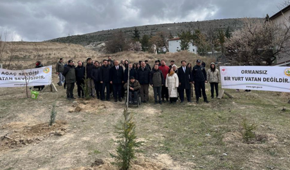Seyitgazi'de 700 fidan toprakla buluştu
