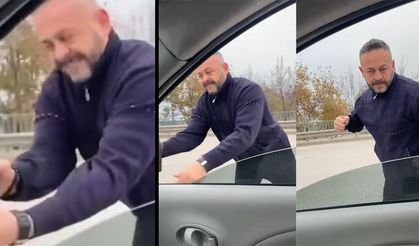 Meclis üyesini sıkıştırıp, aracı yumrukladı… O anlar kamerada