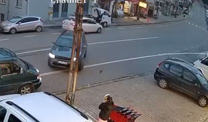 Trabzon’da otomobilin çarptığı genç kadın metrelerce savruldu... O anlar kamerada