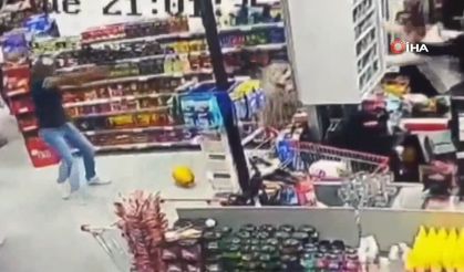 Ankara’da markette silahlı kavga kamerada