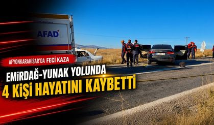 Afyonkarahisar’da iki otomobil kafa kafaya çarpıştı: 4 ölü