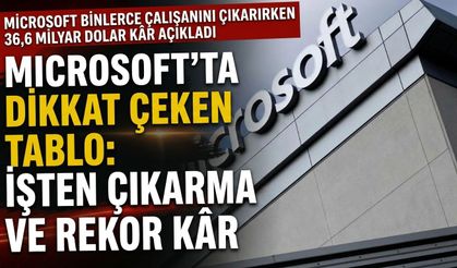 Microsoft binlerce çalışanını çıkarırken 36,6 milyar dolar kâr açıkladı