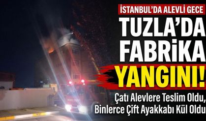 Tuzla’daki fabrika yangınına çok sayıda ekip sevk edildi