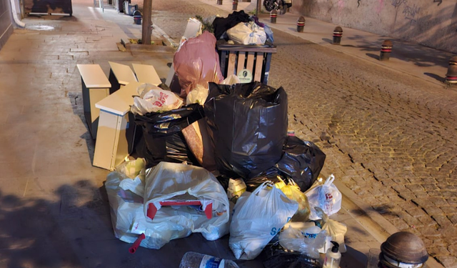 Eskişehir’in merkezinde çöp sorunu
