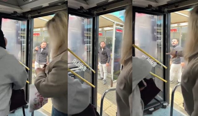 Otobüs sürücüsü yolculara küstü otobüsü durağa çekip kendisi aşağıya indi