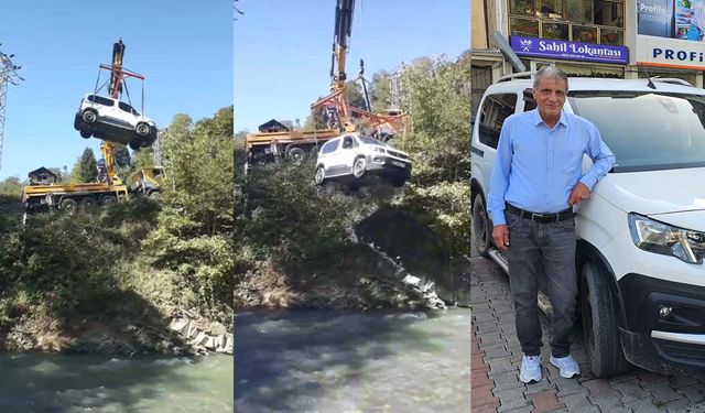Borçka'da sel felaketinde mahsur kalan aracını 20 gün sonra vinç yardımıyla kurtardı