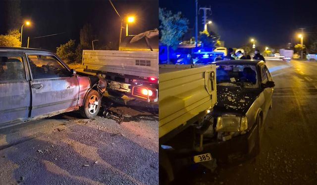 Otomobilin kamyonete çarptığı kazada 2 kişi yaralandı