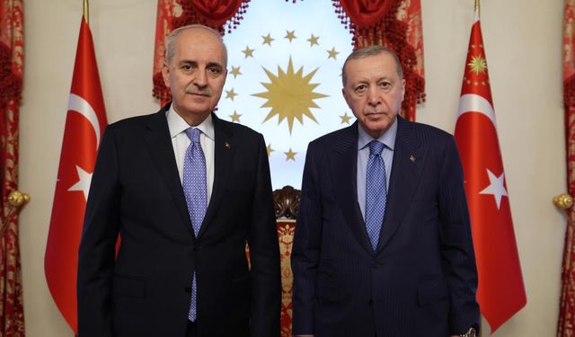 Cumhurbaşkanı Erdoğan, TBMM Başkanı Numan Kurtulmuş’u kabul etti