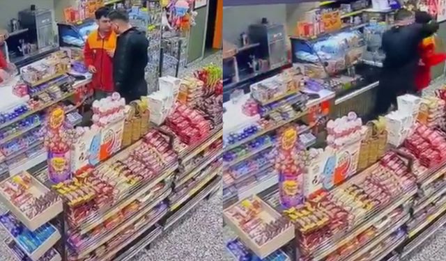 Alkollü müşteri, akaryakıt istasyonu çalışanını böyle darbetti