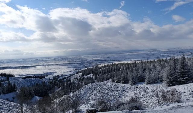 Eskişehir'de kar yağışı sonrası kartpostallık görüntüler oluştu