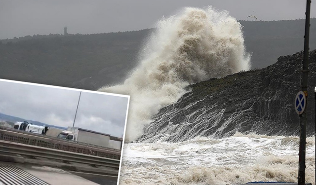 İstanbul'u fırtına yıktı geçti! Tırlar devrildi, tekneler battı, feribot denizde mahsur kaldı