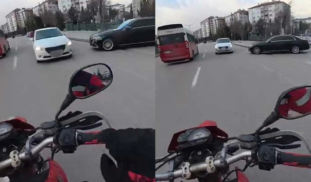 Eskişehir'de caddede ters yöne giren otomobil trafiği tehlikeye attı