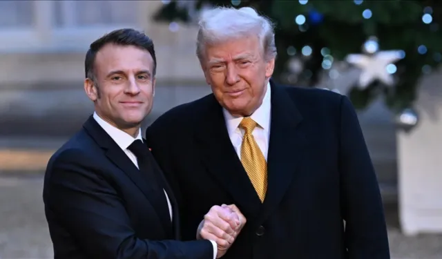 Trump, Versay Sarayı'nda Macron ile bir araya geldi