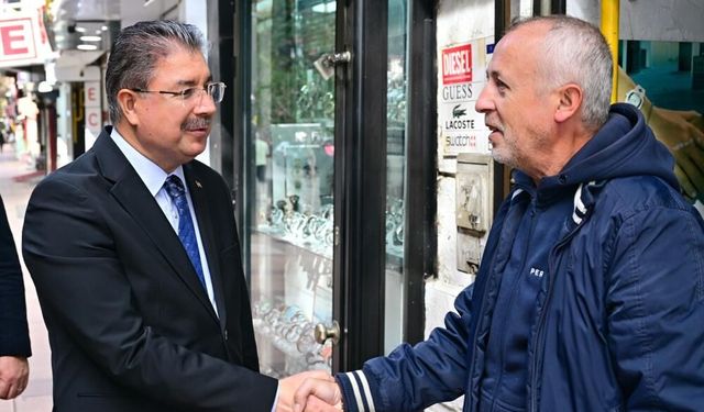 Vali Yılmaz, İsmet İnönü-1 Caddesi esnafını ziyaret etti