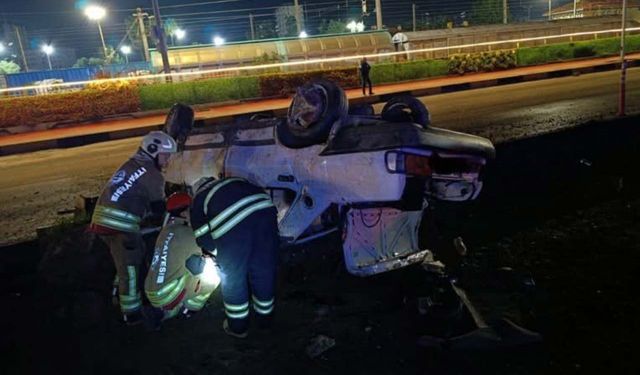 İskenderun'da otomobil takla attı: 3 yaralı