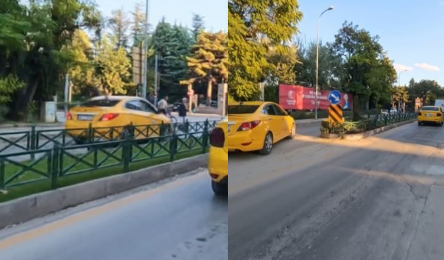 Eskişehir’de taksici trafik kurallarını hiçe saydı: Ters yöne girdi