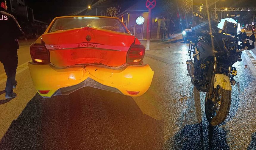 Taksi ile çarpışarak yaralanan motosikletin sürücüsü alkollü çıktı