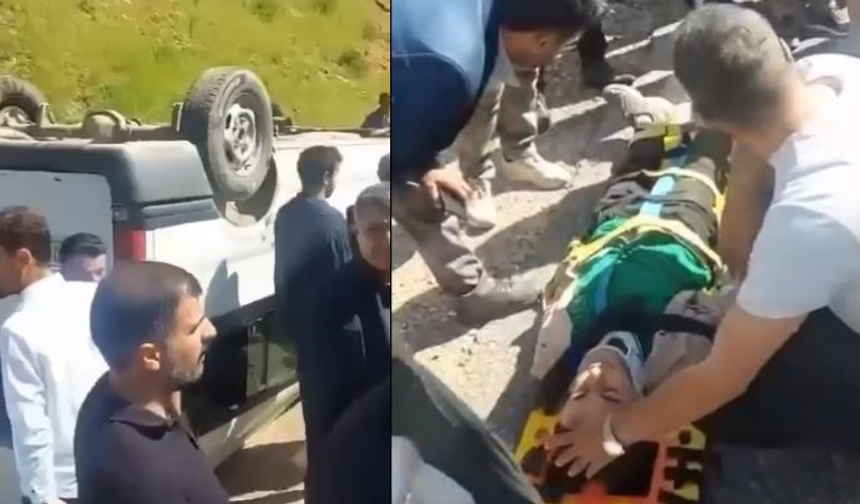 Öğrenci servisi takla attı: 13 yaralı