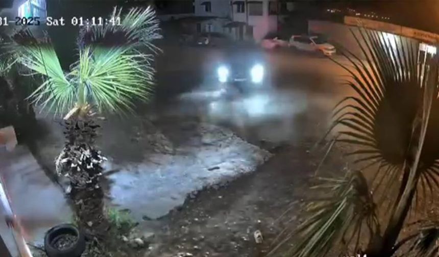 Drift atmaya doymayan sürücü kamerada