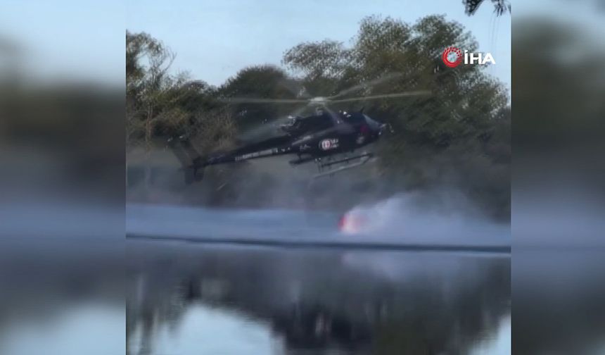 Fransa'da orman yangınına müdahale eden helikopter göle düştü