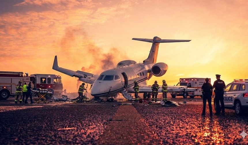 ABD’de özel jet faciası: 8 kişiyi taşıyan jet kalkışta düştü