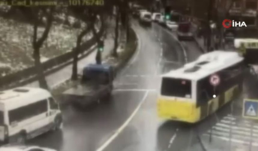 Esenler’de İETT otobüsünün otoparka daldığı anların güvenlik kamerası görüntüleri ortaya çıktı