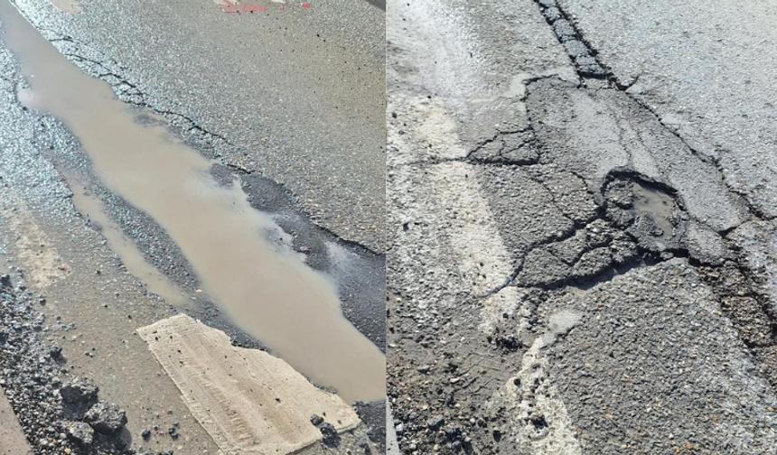 Eskişehir’de Metro AVM önündeki yolun haline bakın!