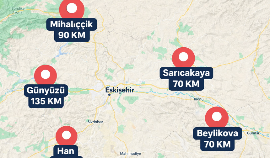 Eskişehir’in en uzak ilçeleri, mesafeleri ve öne çıkan özellikleri