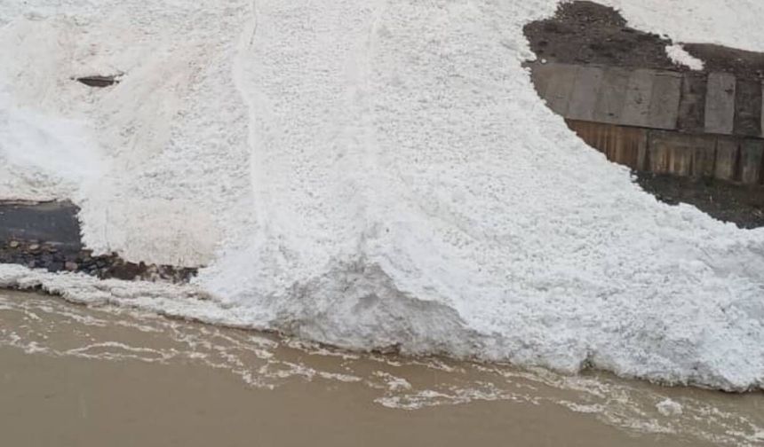 Hakkâri’de çığ: Zap Suyu’nun önünü kesti